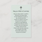 観葉葬記念祈りの言葉写真カード 名刺 (裏面)