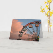 観覧車の写真とグリーティングカード カード (黄色い花)