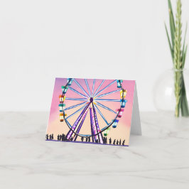 観覧車の夕日 | 美しい水色 カード