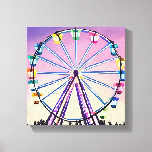 観覧車の夕日 | 美しい水色 キャンバスプリント (正面)