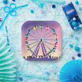 観覧車の夕日 | 美しい水色 ペーパープレート (パーティー)