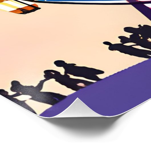 観覧車の夕日 | 美しい水色 ポスター (コーナー)