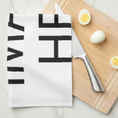 観覧車の近くの10代の若者が幸せです キッチンタオル (四つ折り)