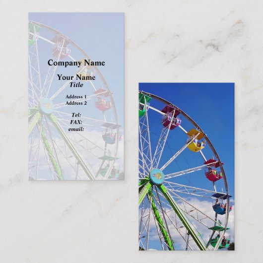 観覧車カラフル輪 名刺 (正面/裏面)