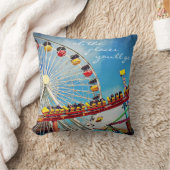 観覧車ローラーコースターの写真に行く場所 クッション (ブランケット)