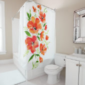 観賞用のケシの花の水色の花束 シャワーカーテン (インサイチュ)