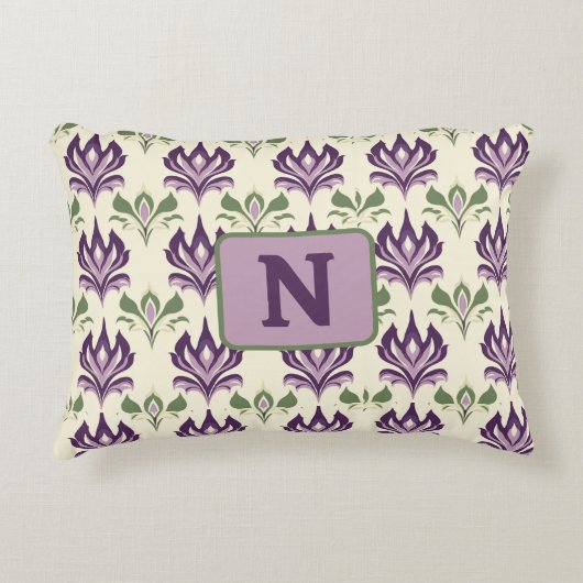 観賞用のユリ模様 アクセントクッション (正面)