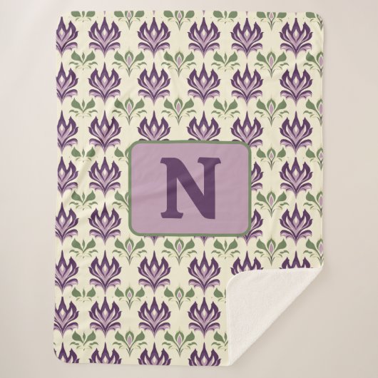 観賞用のユリ模様 シェルパブランケット (正面)