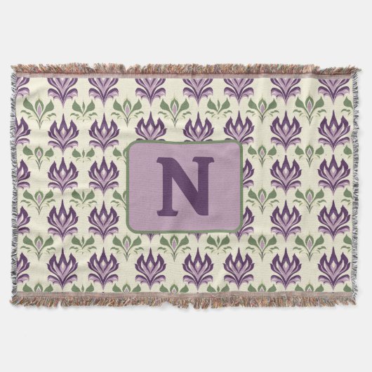 観賞用のユリ模様 スローブランケット (正面)