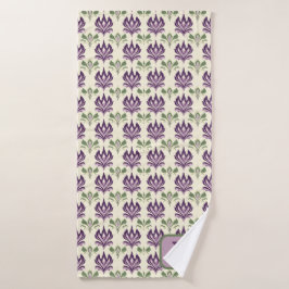 観賞用のユリ模様 バスタオル