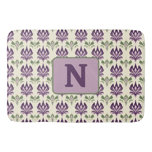 観賞用のユリ模様 バスマット (正面)