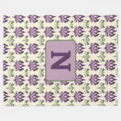 観賞用のユリ模様 フリースブランケット (正面(横))