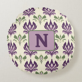 観賞用のユリ模様 ラウンドクッション