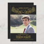 観賞用の上品な卒業発表 案内状 (正面/裏面)