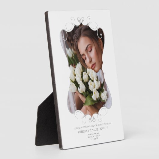 観賞用の結婚予約の献上品の愛する人 フォトプラーク (側面)