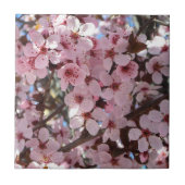 観賞用の花の木の上のピンクの花 タイル (正面)