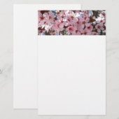 観賞用の花の木の上のピンクの花 便箋 (正面/裏面)