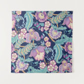 観賞用の花を様式化したシームレスなパターン  タペストリー (正面(横))