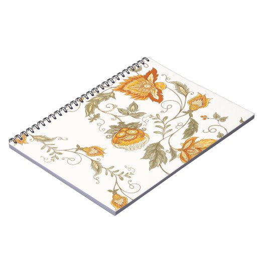 観賞用の花を様式化したシームレスなパターン ノートブック (左側)