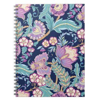 観賞用の花を様式化したシームレスなパターン ノートブック