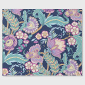 観賞用の花を様式化したシームレスなパターン ラッピングペーパー (フラット)