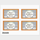 観賞用の花芽ハニージャー 長方形シール (シート)