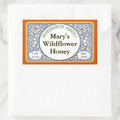 観賞用の花芽ハニージャー 長方形シール (バッグ)