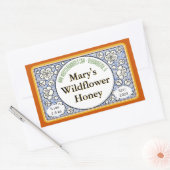 観賞用の花芽ハニージャー 長方形シール (封筒)