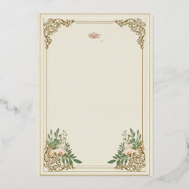 観賞用の華やかな結婚式招待状 箔招待状