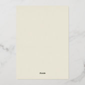 観賞用の華やかな結婚式招待状 箔招待状 (裏面)