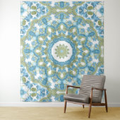 観賞用の青い緑の白い装飾 タペストリー (インサイチュ)