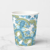 観賞用の青い緑の白い装飾 紙コップ (裏面)