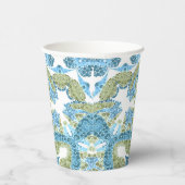 観賞用の青い緑の白い装飾 紙コップ (右)