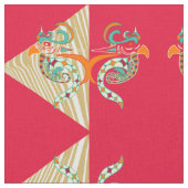 観賞用の鳥とゼブラ ファブリック (クローズアップ)