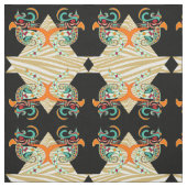 観賞用の鳥とゼブラ ファブリック (見本)