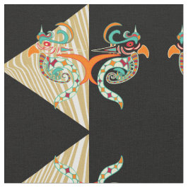 観賞用の鳥とゼブラ ファブリック