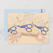 観賞用の鳥のコウノトリはさみ裁縫 ポストカード (正面/裏面)