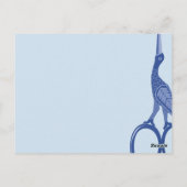 観賞用の鳥のコウノトリはさみ裁縫 ポストカード (裏面)