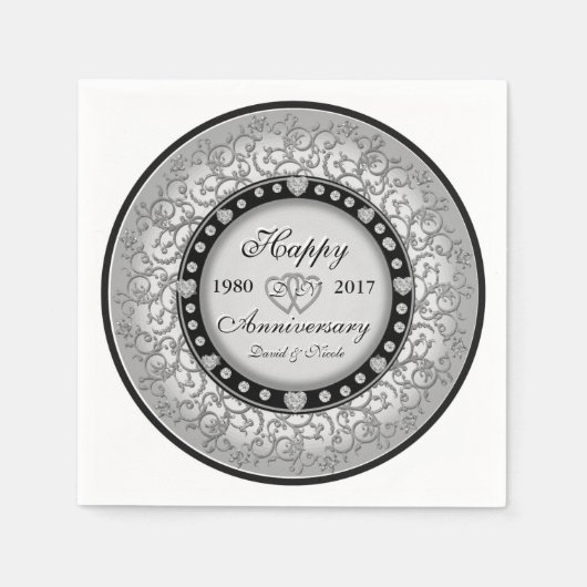 観賞用カスタム記念日 スタンダードカクテルナプキン (正面)