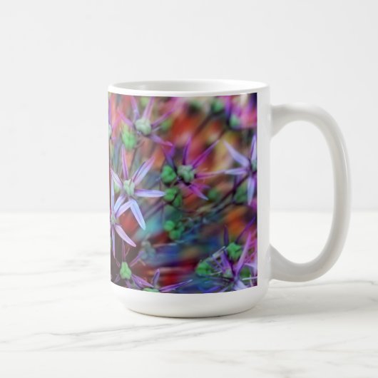 観賞用タマネギGlobemasterのすみれ色の花 コーヒーマグカップ (右)