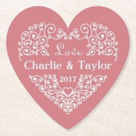 観賞用ハートカスタム文字紙コースター ペーパーコースター