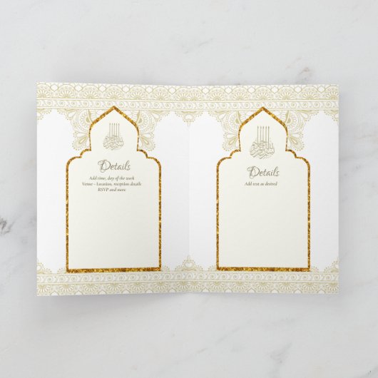 観賞用バイリンガルWALIMA Nikahムスリム結婚ズ カード (内部)