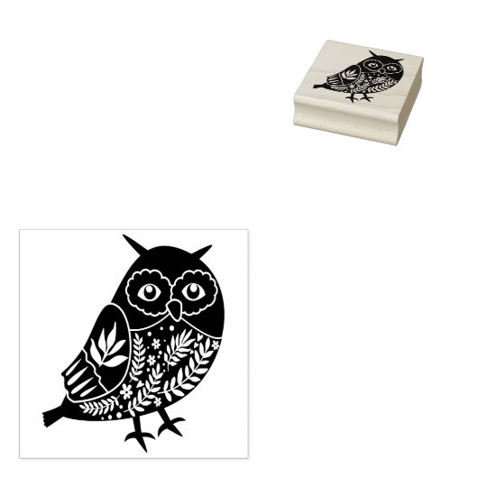 観賞用フクロウ木製ゴムアートスタンプ ラバースタンプ (押印)