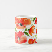 観賞用ポピーの水色：孤立ブーケ コーヒーマグカップ (中央)