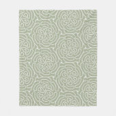 観賞用抽象芸術セージ緑のパターン フリースブランケット (正面)