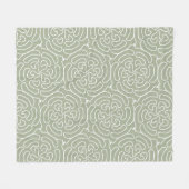 観賞用抽象芸術セージ緑のパターン フリースブランケット (正面(横))