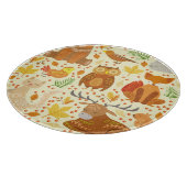 観賞用森林動物イラストレーション。 カッティングボード (角)