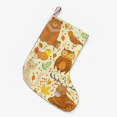 観賞用森林動物イラストレーション。 スモールクリスマスストッキング (正面 (吊り時))