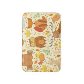 観賞用森林動物イラストレーション。 バスマット (正面縦)