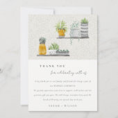 観賞用鉢植え葉付き植物性結婚植物 サンキューカード (正面)